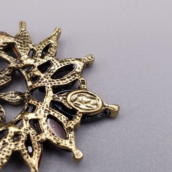 Chandelier Earrings Butterfly Brass Tone Multicolor Beads Rhinestones Pierced - Picture 5 of 6